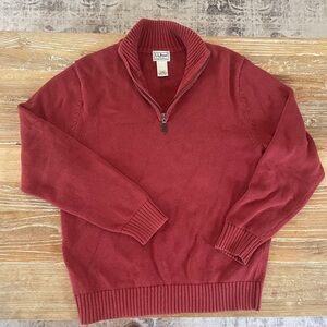 L.L. Bean Men's Burgundy Zip-Up Sweater